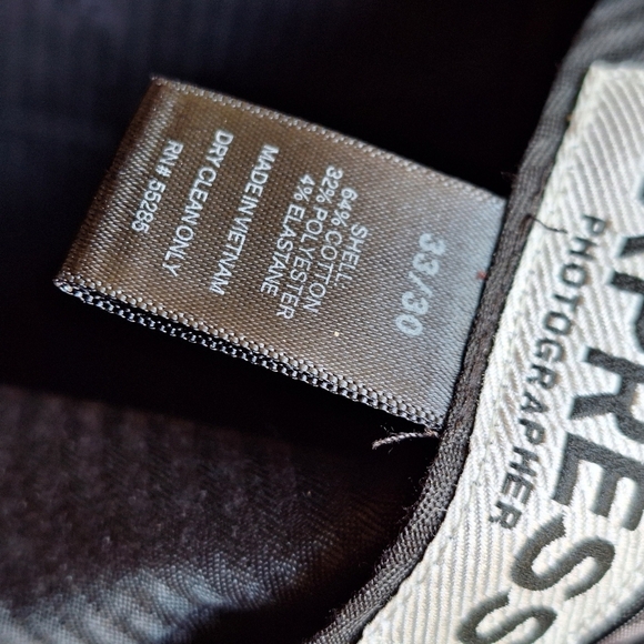 Express 2 Piece Pants Suit Slim Fit Pants Sz33/30 Jacket Sz14? Maroon 2 Buttons - Picture 12 of 12